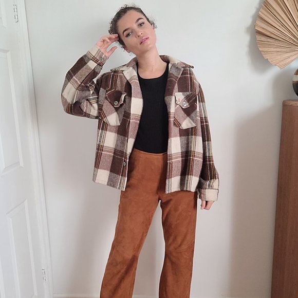 WOOL CHECKED OVERSHIRT - Picture 2 of 4